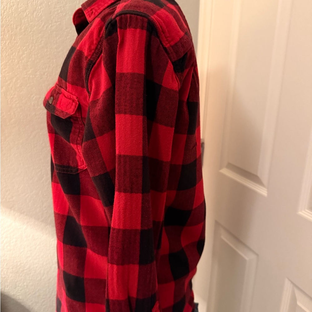 Red and Black Plaid Button Down Shirt - Picture 5 of 7